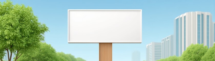 Obraz premium Blank Billboard with Urban Background and Clear Sky