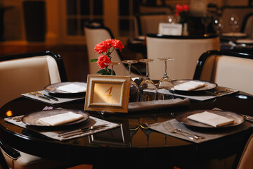 Elegant Restaurant Table Setting by Window
