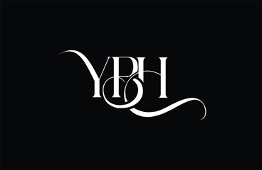 Initial YBH letter logo design. Elegant Monogram Logo Design with Decorative Elements and Typography