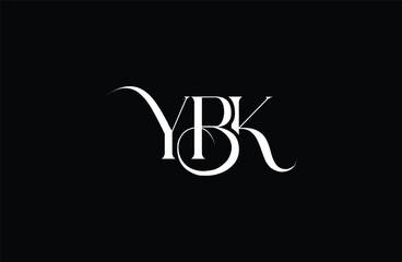 Initial YBK letter logo design. Elegant Monogram Logo Design with Decorative Elements and Typography