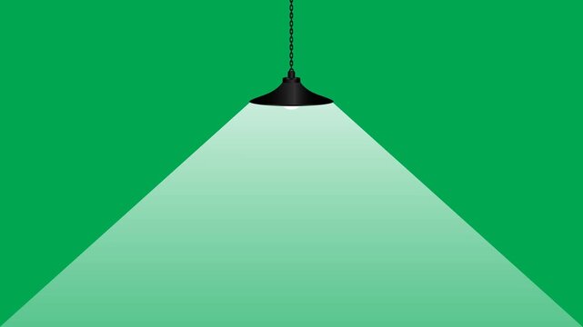 Hanging lamp animation moving in and out with random light flicker on green screen. 4K animated for intros, overlay and editing.