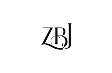 Initial ZBJ letter logo design. Elegant Monogram Logo Design with Decorative Elements and Typography