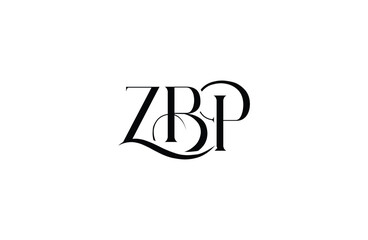 Initial ZBP letter logo design. Elegant Monogram Logo Design with Decorative Elements and Typography