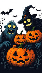 Cute halloween monsters