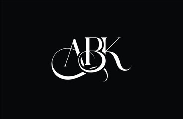 Initial ABK letter logo design. Elegant Monogram Logo Design with Decorative Elements and Typography