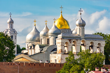 Great Novgorod Kremlin with St. Sophia cathedral and Bell tower, Russia