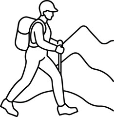 Single Line Art Person Hi