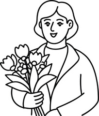 Single Line Flower Bouquet