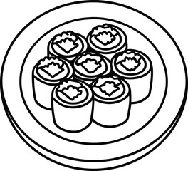 Sushi Rolls On Plate