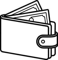 Wallet With Money Outline