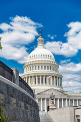 Naklejka premium Capitol Hill architecture in focus. American politics in perspective.