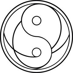 Yin Yang Symbol Single Line