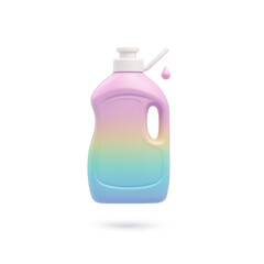 Obraz premium Gradient dish soap bottle with dispenser and droplet isolated on transparent background