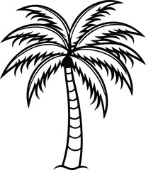 One Line Art Palm Tree