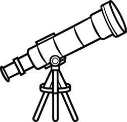 One Line Art Telescope
