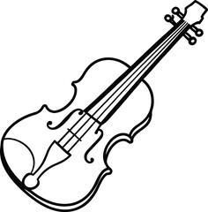 One Line Art Violin