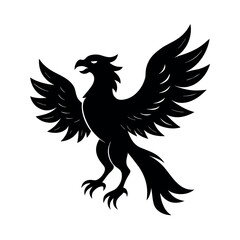 Fototapeta premium Heraldic mythical bird in black silhouette
