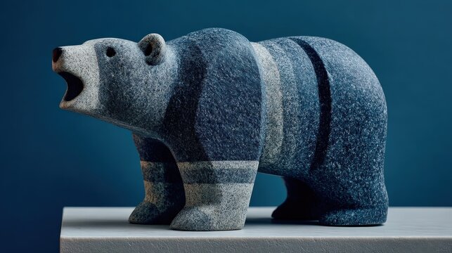 Inuit soapstone carving of a polar bear showcasing local artistry and culture
