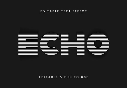 White And Black Striped Echo Texture Font Grill Surface Text Effect