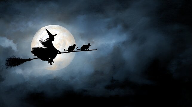 halloween night scene with bats - Powered by Adobe