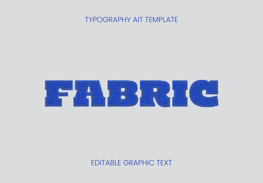 Blue Denim Text Plump Jeans Stitched Font Effect