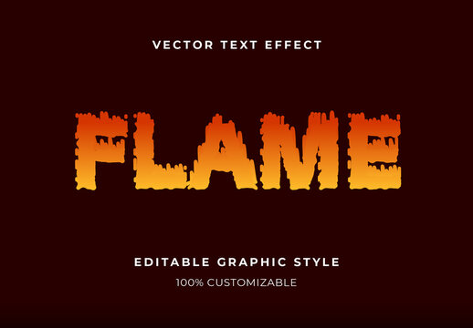 Orange And Yellow Flat Fire Font Flame Drip Burn Text Effect