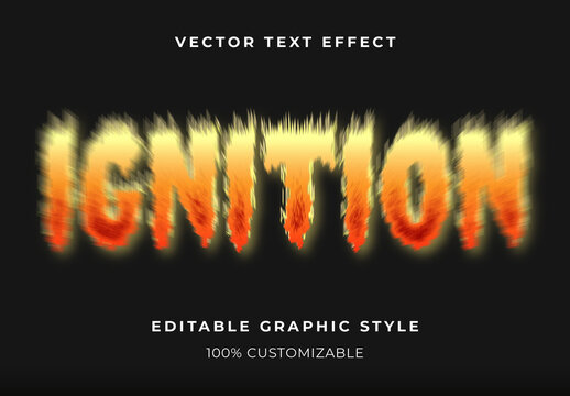 Orange And Yellow Flat Fire Font Ignition Flame Burst Text Effect