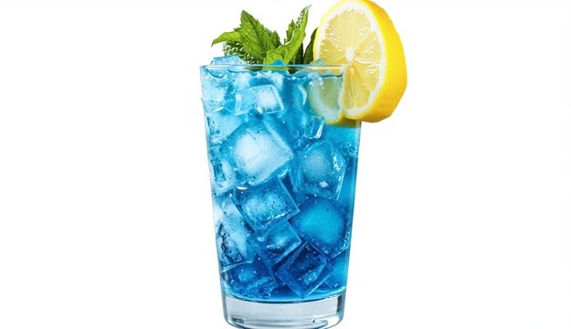 The Blue Lagoon is a vibrant, icy cocktail with a striking blue curasao base, mixed with vodka and lemonade.