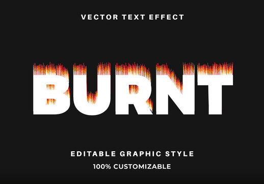 White And Red Flat Fire Font Burnt Flames Scorched Bold Text Effect