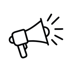 Black outline megaphone with sparkling effect for announcements and promotions