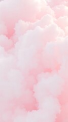 Beautiful pink and white clouds with a soft pastel color background.