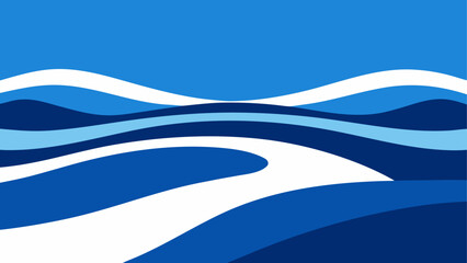 Abstract blue waves and white swirls background