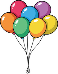 A vibrant assortment of balloons displayed on a white backdrop.