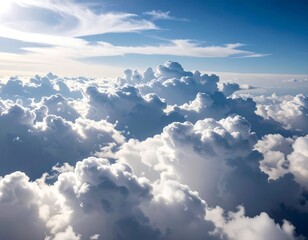 High-altitude view of fluffy white clouds against a vibrant blue sky (3)
