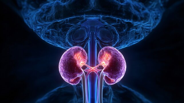 Enlarged Human Prostate Gland Medical Illustration for Educational Purposes