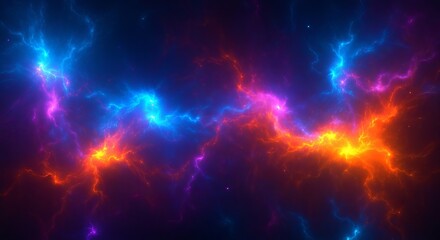 Vibrant Cosmic Energy Flow A Stunning Abstract Nebula Background