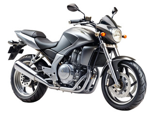 Fototapeta premium Silver motorcycle isolated on transparent background