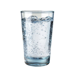 Sparkling Water in Glass: A pristine glass of sparkling water, a symbol of refreshment and purity, stands invitingly against a clean backdrop.