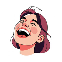 Colorful flat vector of laughing person with joy