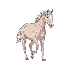 Clean vector of horse trotting with gentle expression