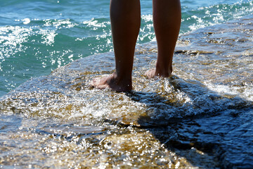 feet on the beach