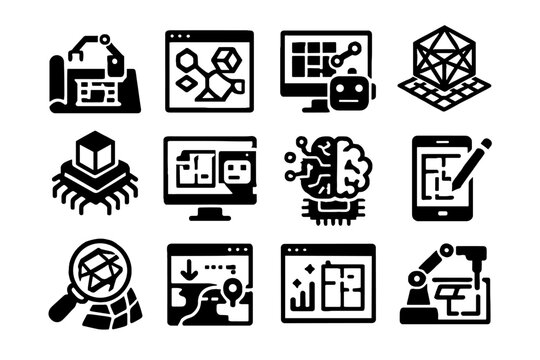 Architect cad design vector tool parametric data layout assistant model ai icon