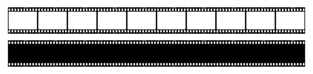 Blank Film Strip Frames Collection – Vintage 35 mm Cinema Reel Vector