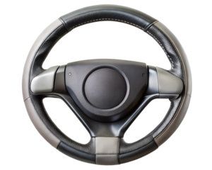 Car steering wheel isolated on transparent background