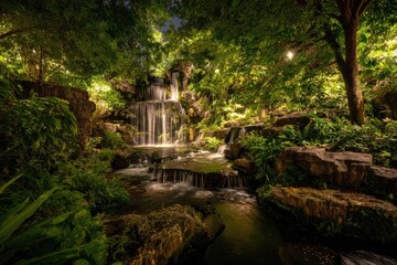 Nightfall Waterfall Garden