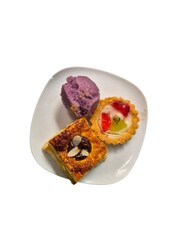 A Plate of Assorted Pastries and Dessert