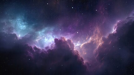 Obraz premium Colorful Nebula in Deep Space With Stars and Cosmic Clouds