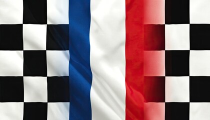 Obraz premium Checkered flag with vertical stripes