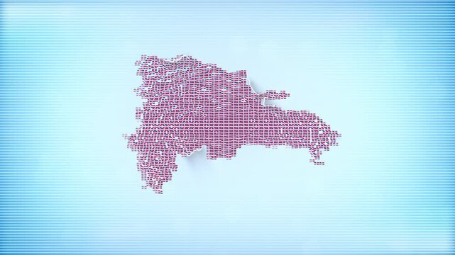 Dominican Republic Flags zooming in and Forming the country border map intro which is useful for news, political events, sports intros and presentation.
