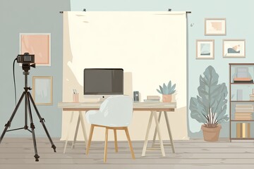 Cozy home office workspace